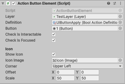 Action button inspector