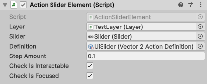 Action slider inspector